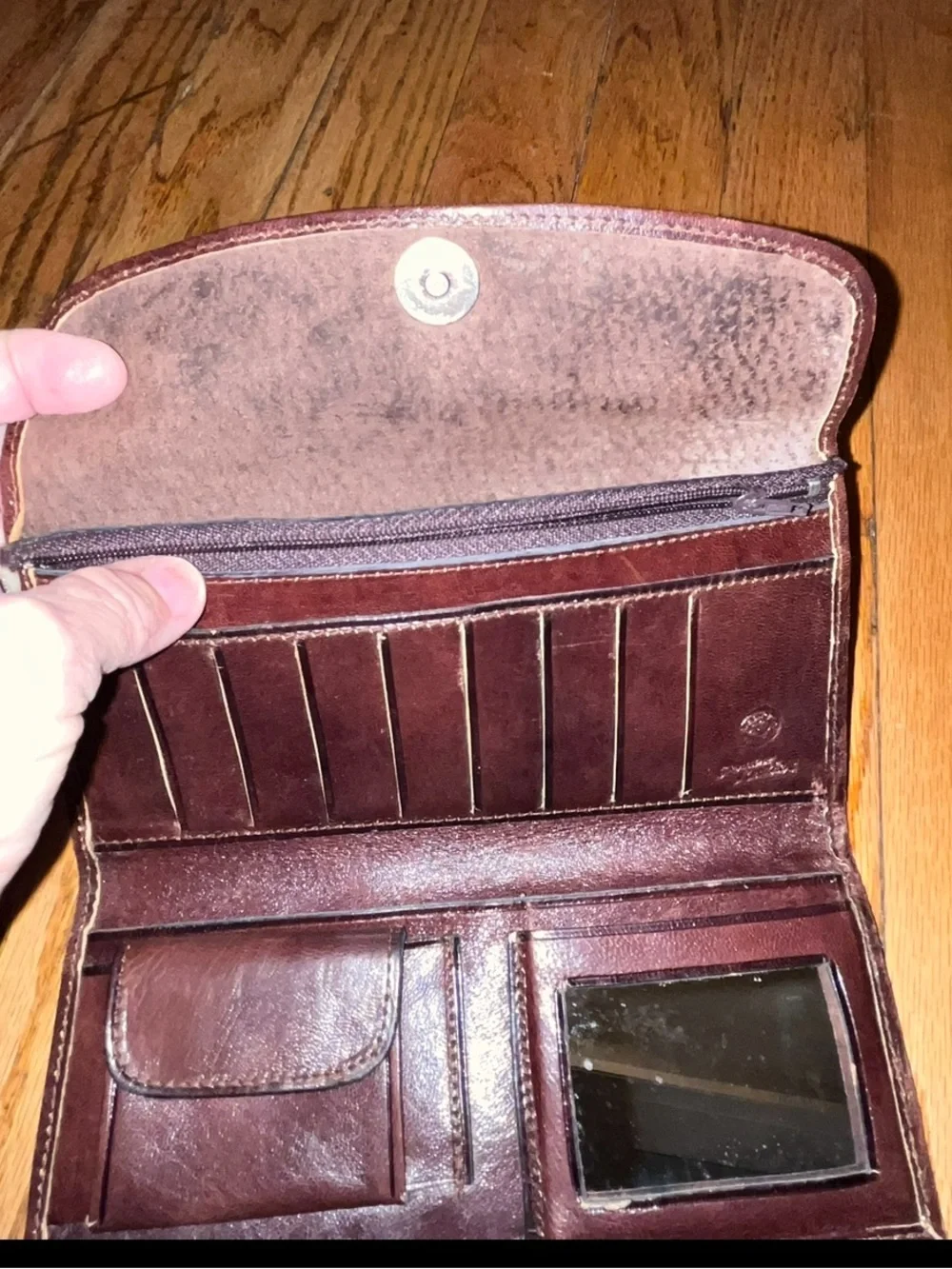 Hand Embossed Genuine Leather Trifold Women’s Wallet Floral Boho/ Western